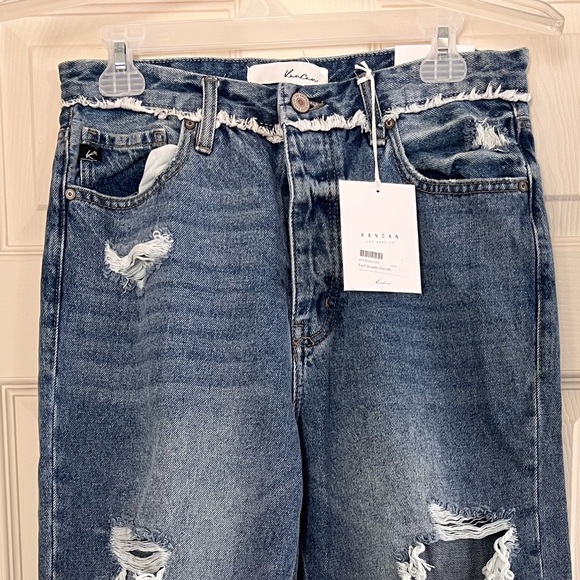 KAN CAN High Rise Destroyed 90s Boyfriend Jean size 26 NWOT - Picture 4 of 11